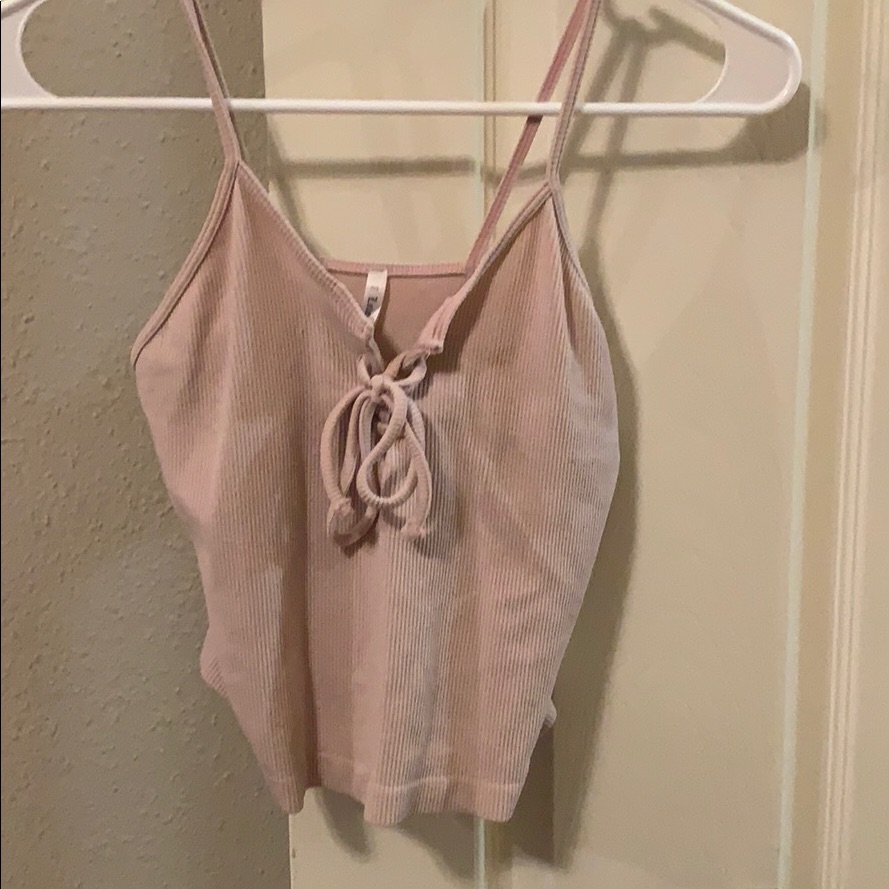 Cute Light Pink Stringed Topped